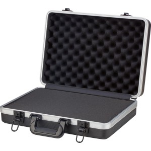 Mallette à outils ouverte LUX en aluminium ABS avec rembourrage en mousse.