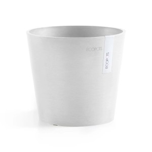 Pot de fleurs blanc Ecopots Amsterdam Mini, 17x14,9 cm, idéal pour plantes d'intérieur.