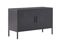 Beliani Armadio da ufficio Uria metallo Nero (HxLxP) 65 x 100 x 40 cm