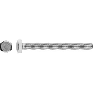 Vis à métaux collet carré zinguée LUX M8 x 50 mm à filetage partiel, lot de 50.