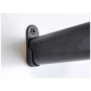 Support de tringle de penderie Hettich noir pour tringles ovales, 30x15 mm.