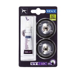 Kit de remplacement WENKO UV-Loc pour crochets adhésifs : 2 plaques de montage, colle, adaptateur. Idéal accessoires salle de bain.