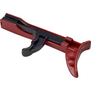 Pistolet à colliers de serrage rouge pour tendre et couper les colliers.