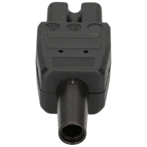 Prise d'appareil IEC320 C15A noire pour connexion d'appareil.