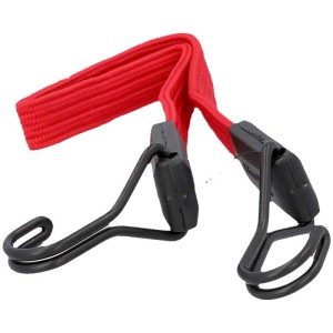 Sangle à bagage rouge Master Lock Smooth™ 60 cm avec crochets pour sécuriser les charges jusqu'à 40 kg.
