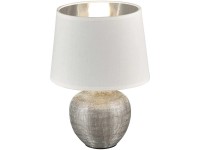 Tischleuchte Luxor Weiss-Silber Ø 18 cm / Höhe 26 cm