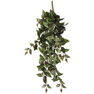 Pianta artificiale pensile Tradescantia di Mica Decorations, verde e bianca, altezza 54 cm.