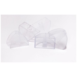Supports transparents en PVC (5 pcs) pour toiture plastique, 3,3x5x5cm, pour la fixation des plaques Onduline.