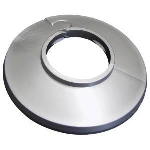 Rosace argentée pour tuyau de chauffage 22 mm en plastique pour installations de chauffage.