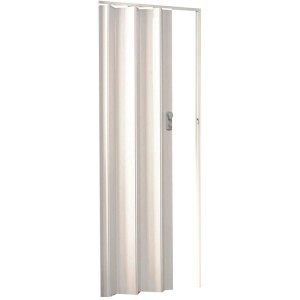 Porte pliante Spacy blanche brillante, 84x205 cm, gain de place pour intérieur.