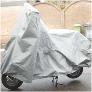 Housse grise pour moto/scooter (127x246x104cm) pour protection contre le gel et les intempéries.