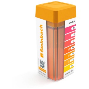 Kit Steinbach per test pH, cloro/bromo con scala colorimetrica e pastiglie.