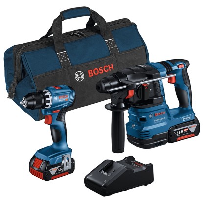 Bosch Professional Akku-Maschinen-Set GSR / GHB 2-tlg. inkl. 2 Akkus