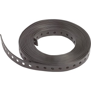 Nastro forato LUX grigio, rivestito in plastica, 19 mm x 5 m, arrotolato.