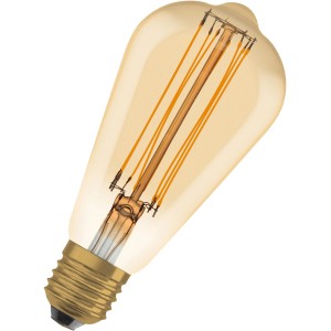 Osram LED Leuchtmittel E27 ST64, 8,8W, extra warmweiß, goldfarbenes Glas.