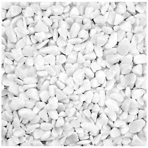 Nuggets decorativi bianchi (6-8 mm) come riempitivo per vasi, ciotole e fioriere.