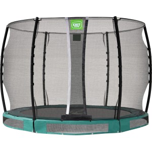 Trampolino interrato verde EXIT Allure Classic Ø 305 cm con rete di sicurezza.
