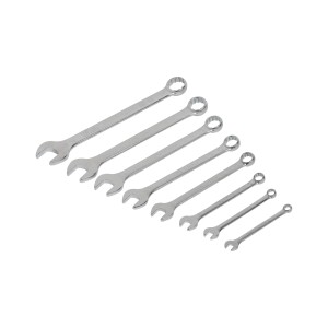 Jeu de clés plates LUX Comfort 8 pièces (8-22 mm), chromées.
