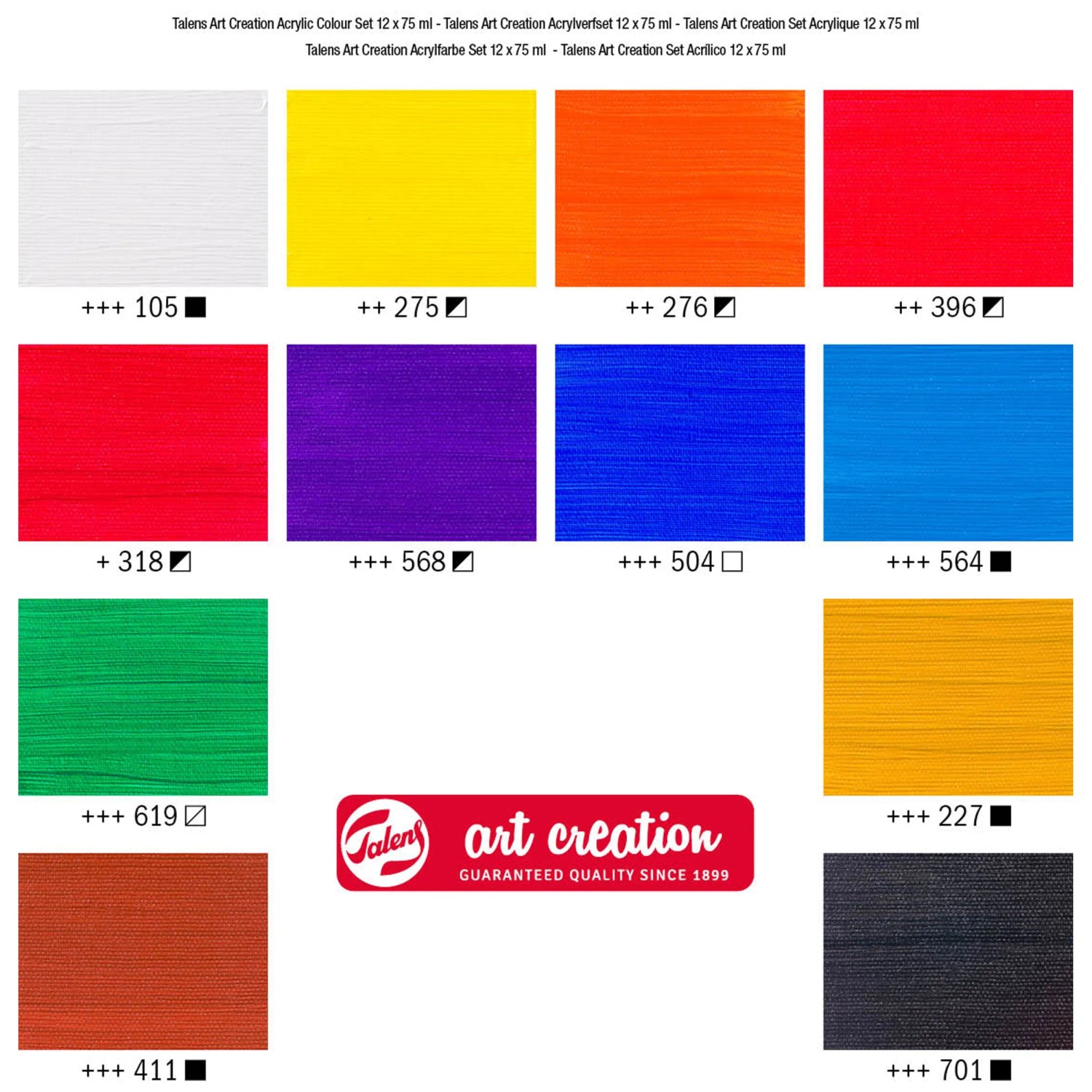 Talens Art Creation Set Di Colori Acrilici 12 X 75 Ml talens-art-creation-set-di-colori-acrilici-12-x-75-ml