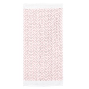 Serviette Kleine Wolke Botany rose pastel avec motif jacquard, 50x100 cm.