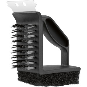 Brosse de barbecue 3 en 1 Jamestown avec grattoir et éponge pour le nettoyage.