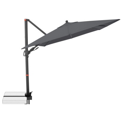 Doppler Ampelschirm Anthrazit mit Dreh- & Neigungsfunktion 210 x 210 cm