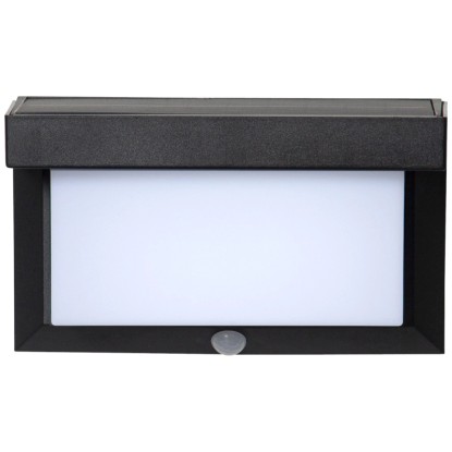Star Trading LED-Solar-Wandleuchte Valla Kunststoff Schwarz 3 W / 12 x 9 x 20 cm