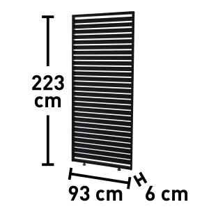 Pannello frangivista in alluminio antracite per pergola Carinda, 223x93x6 cm.