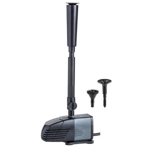 Set pompa per laghetto Heissner 600 l/h per interni con accessori per fontana e tubo telescopico.