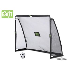 Porta da calcio in acciaio EXIT Coppa nera, 220x170cm, con pallone e ancoraggio.