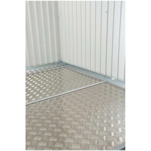 Plaque de sol en tôle damier aluminium pour abri de jardin, 79,5x69,5 cm, épaisseur 5 mm.