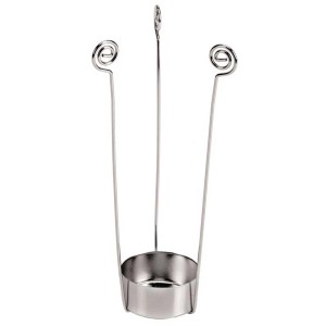 Portacandela color argento in metallo, altezza 15 cm, set da 2 pezzi per corone dell'Avvento e altro.