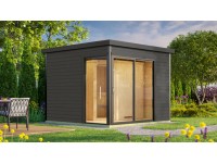 Design-Saunahaus 412 Sparset Graphitgrau inkl. Saunaofen BioS 7,5 kW Design-Saunahaus 412 Sparset Graphitgrau inkl. Saunaofen BioS 7,5 kW