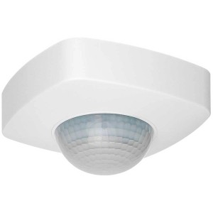 Rilevatore di movimento Steffen Quad bianco IR 360° per montaggio a soffitto interno.