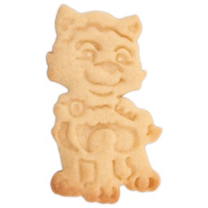 Biscuit en forme d'Everest de la Pat' Patrouille, fabriqué avec un emporte-pièce.