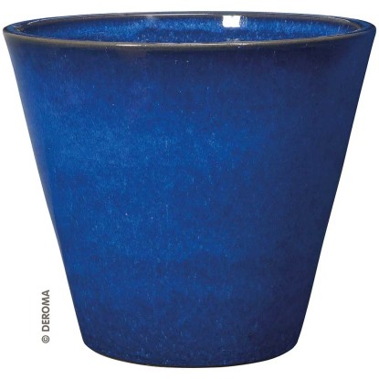 Deroma Pflanztopf Kinfolk Ton glasiert Blau Ø 36,5 cm / Höhe 32 cm