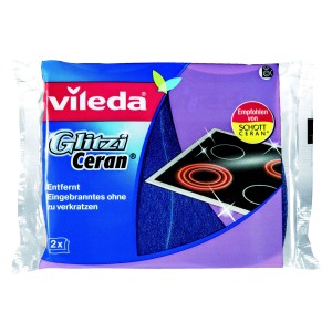 Vileda Ceran spugna per la pulizia confezione doppia per piani cottura in vetroceramica, set da 2 pezzi.