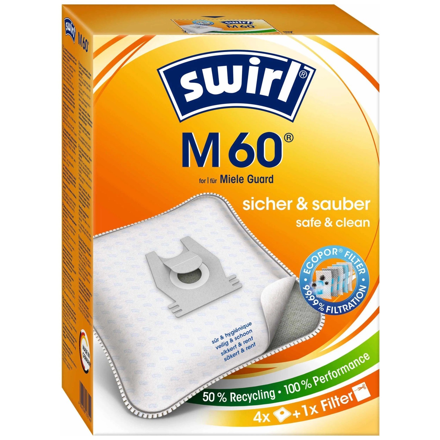 Swirl Staubsaugerbeutel M60 EcoPor für Miele Guard 4 Stk. kaufen bei OBI