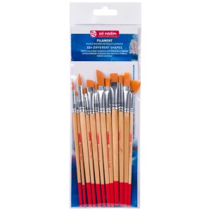 Talens Art Creation Aquarellpinselset mit 12 Polyesterpinseln in verschiedenen Formen.