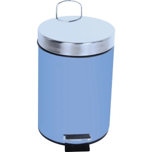 Cestino a pedale Seauville blu pastello, 3 litri, in metallo con pedale.