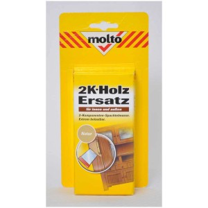Molto 2K Holz-Spachtelmasse Natur, 2 x 75g, zum Ausbessern von Holz im Innen- und Aussenbereich.