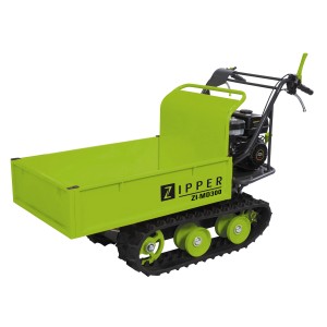 Mini dumper à chenilles Zipper ZI-MD300 avec lame à neige, charge utile 300 kg. Idéal terrains difficiles.