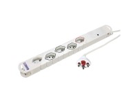 Steckdosenleiste mit integrierter Feinsicherung 5 x T13 Weiss Kabellänge 3 m