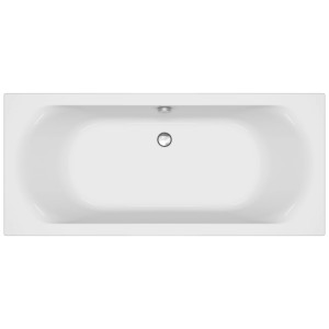 Cersanit City baignoire rectangulaire, acrylique, blanc, 180x80 cm, sans tablier, vue de dessus.
