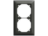 Feller Unterputz-Abdeckrahmen EdizioDue Schwarz Gr. 2 x 1