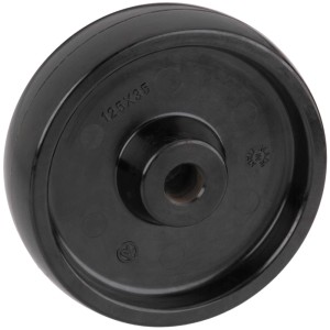 Roue de rechange noire Doerner + Helmer avec jante en plastique, Ø 7,5 cm, pour roulettes.