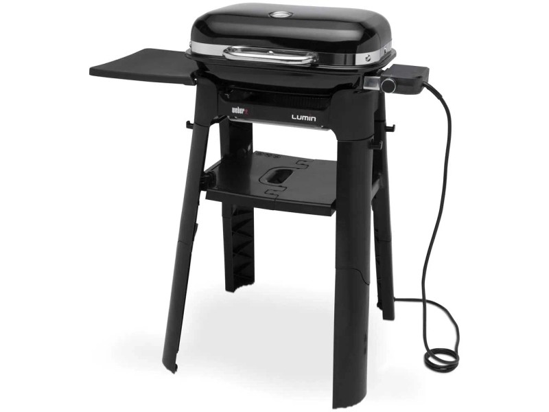 Weber Stand Für Lumin Compact Elektrogrill – Klappbar Mit Seitentisch & Werkzeughaken, Schwarz – Perfekt Für Balkon & Terrasse
