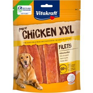 Vitakraft Pure Filetto di Pollo XXL, confezione da 250g di snack per cani con cane