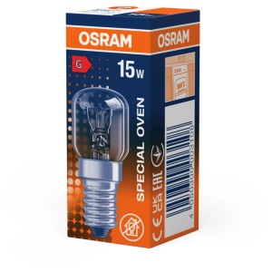 Lampada speciale per forno Osram T-Form E14, 15W, bianco caldo, per forni fino a 300°C.