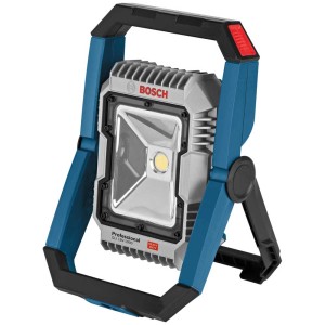 Faro da lavoro a batteria Bosch Professional GLI 18V-1900 senza batteria, supporto blu, lampada LED.
